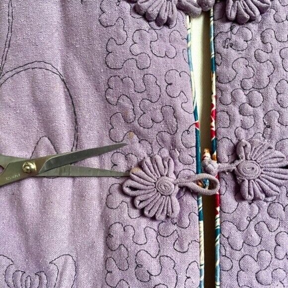 Vintage Chinese Pink Floral Quilted Silk Vest - Small, ***Reversible*** - Picture 13 of 16